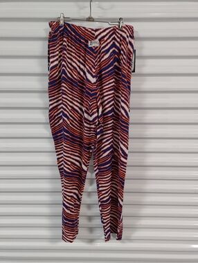 Zubaz Adult Unisex Z88 2 Color Zebra Pants NAVY/ORANGE XL New With Tag